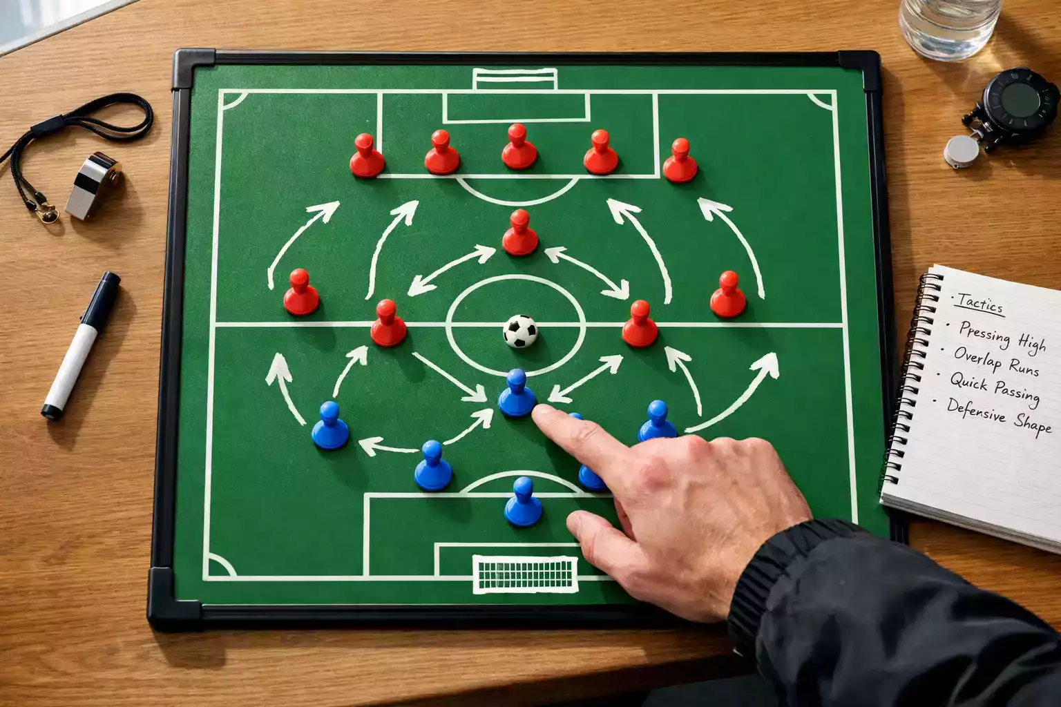 Tableau tactique de football avec schéma de positions des joueurs