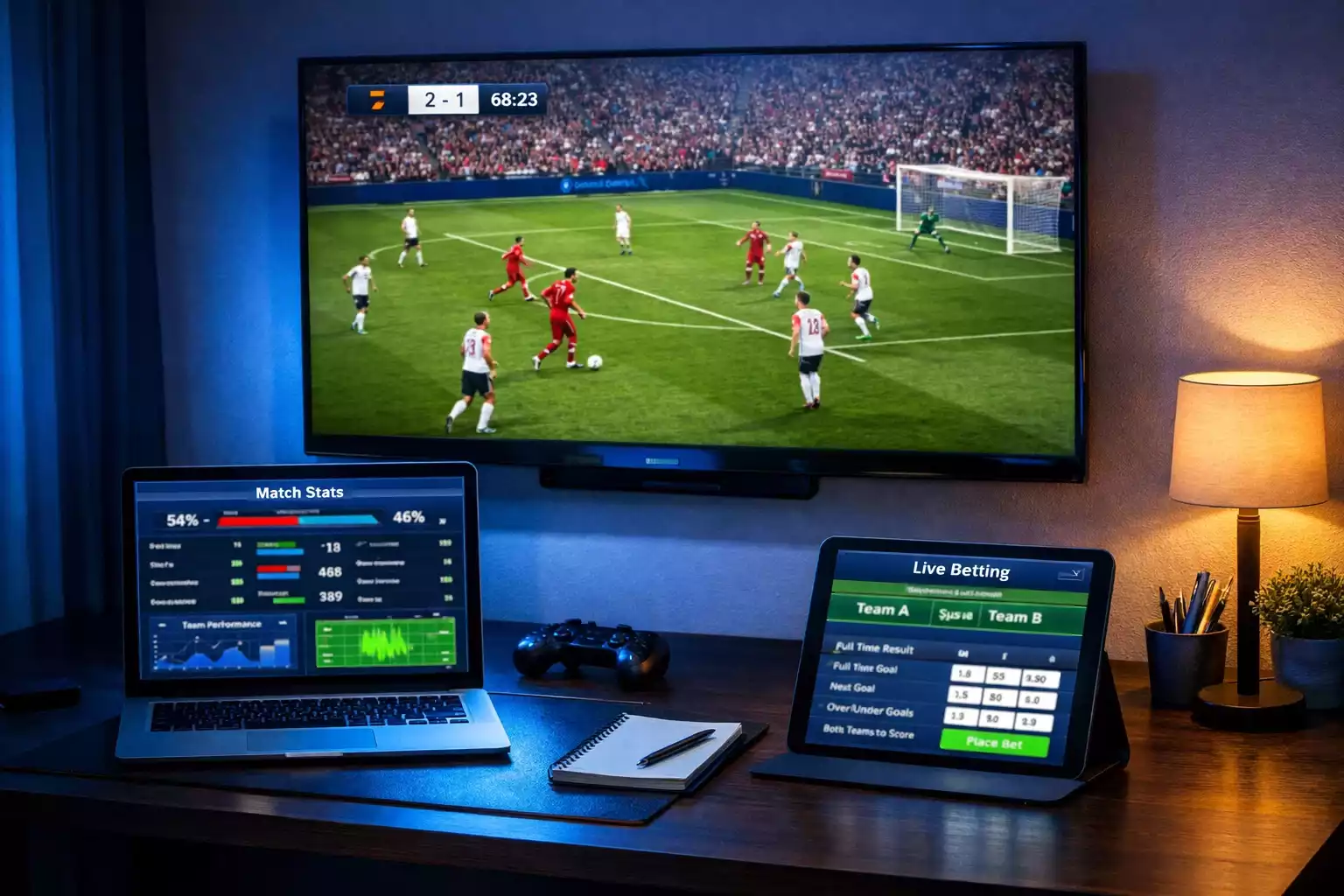 Configuration multi-écrans pour suivre match et statistiques