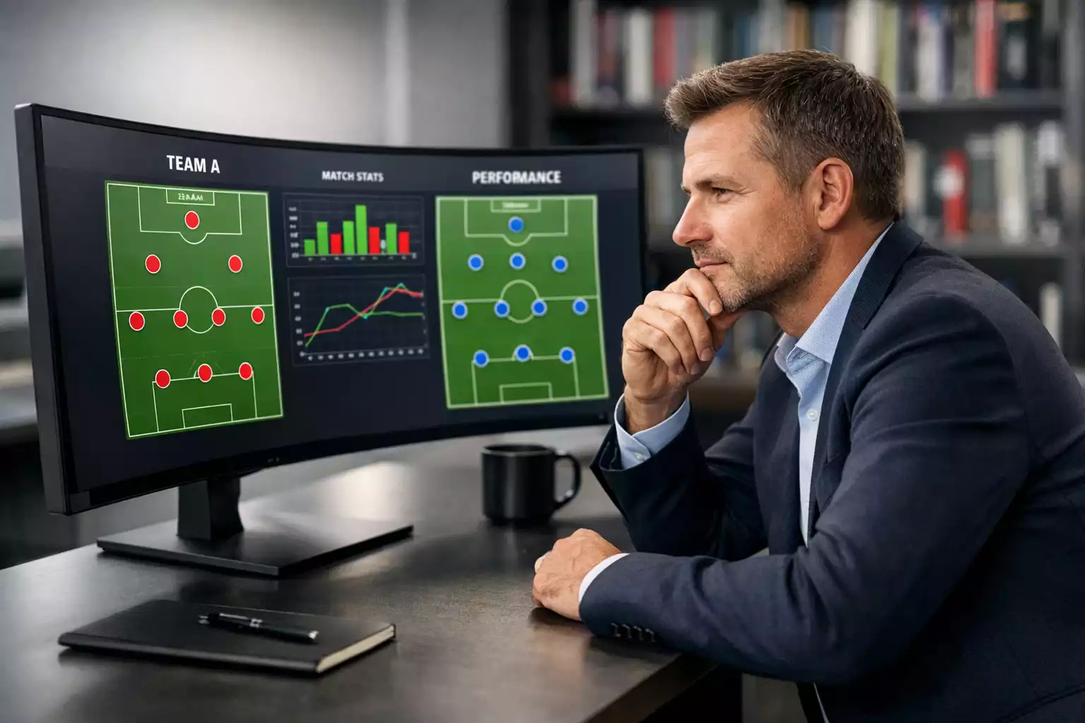 Expert analysant des données de match de football